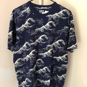 Uniqlo Hokusai Blue Wave Shirt
